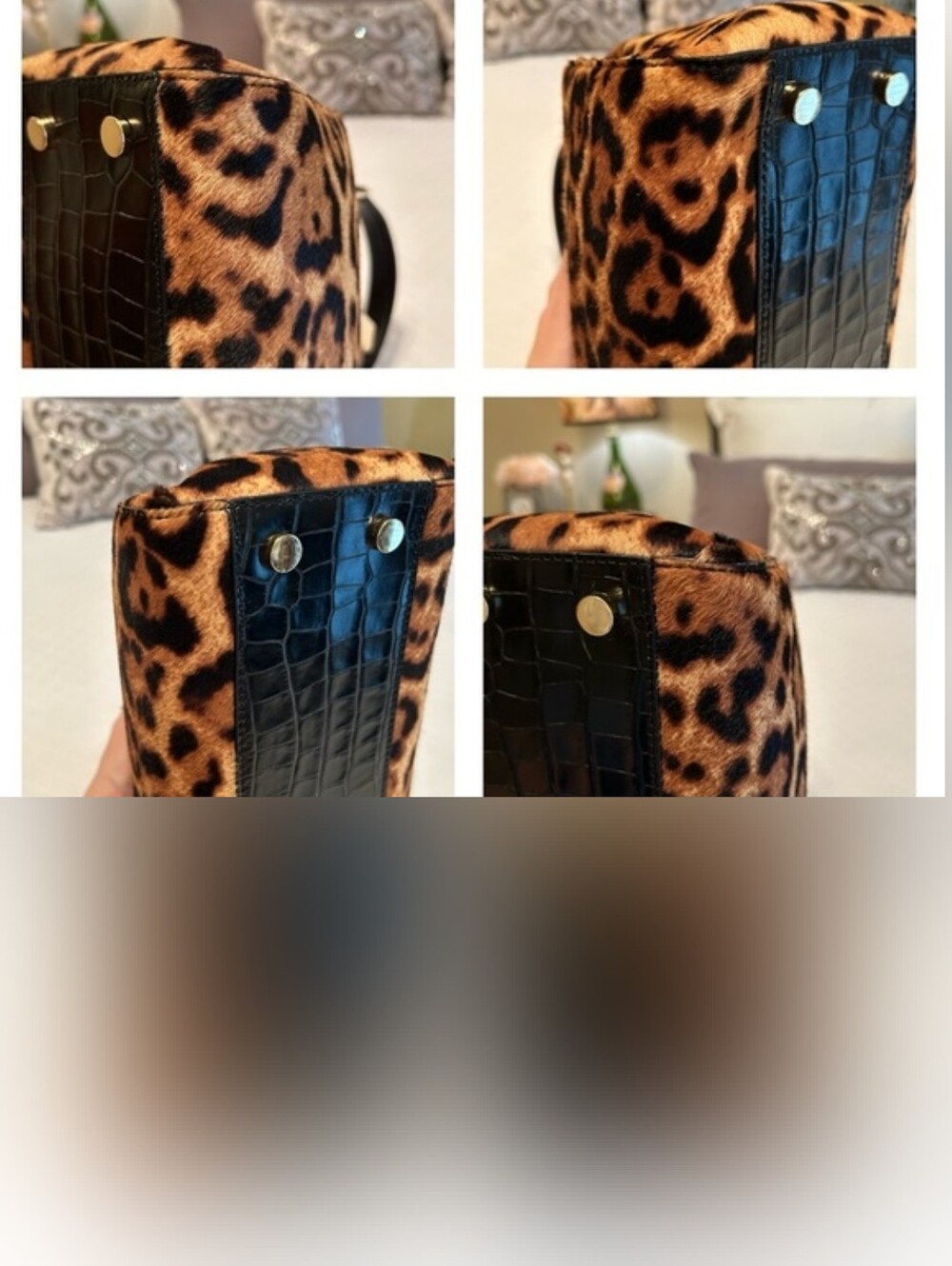 Michael Kors Leopard Print Satchel with Black Trim and Gold Hardware - Picture 7 of 11